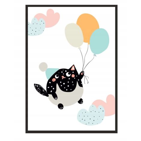 Póster con marco A4 cm Gato PD222