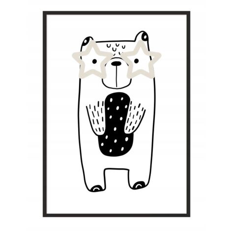 Póster con marco A4 cm Oso de peluche PD239