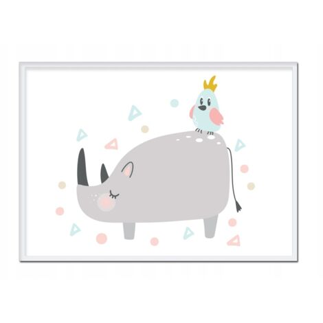 Póster con marco A4 cm Rhinoceros PD200