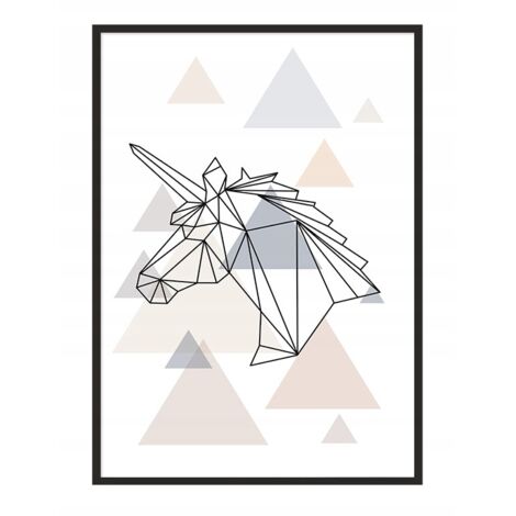 Póster con marco A4 cm Unicornio PD288