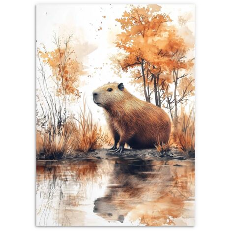Poster da parete CAPYBARA Decorazioni autunnali Poster Foresta Autunno 30x40