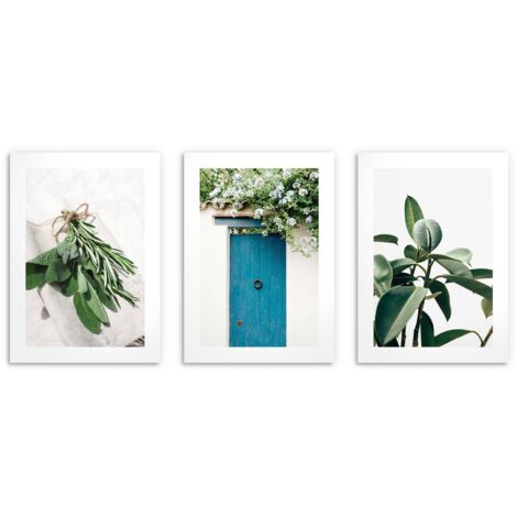 Poster da parete per cucina, soggiorno, natura, erbe aromatiche, piante, minimalismo 3x50x70