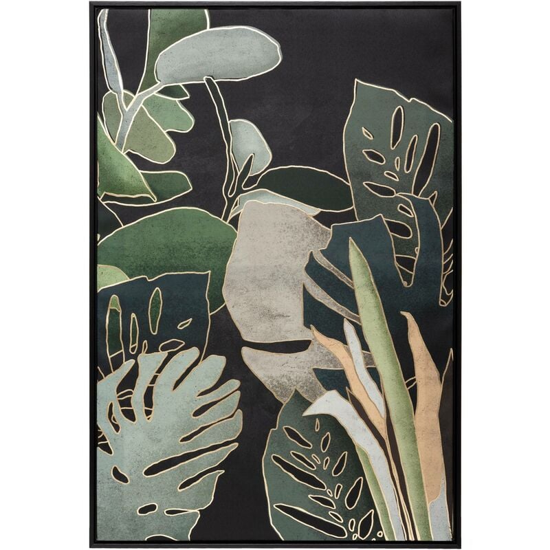 Atmosphera - Poster dans cadre jungle, 60 x 90 cm, feuilles vertes
