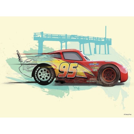 Poster d'Art Disney Cars Flash McQueen - 30 x 40 cm - Multicolor