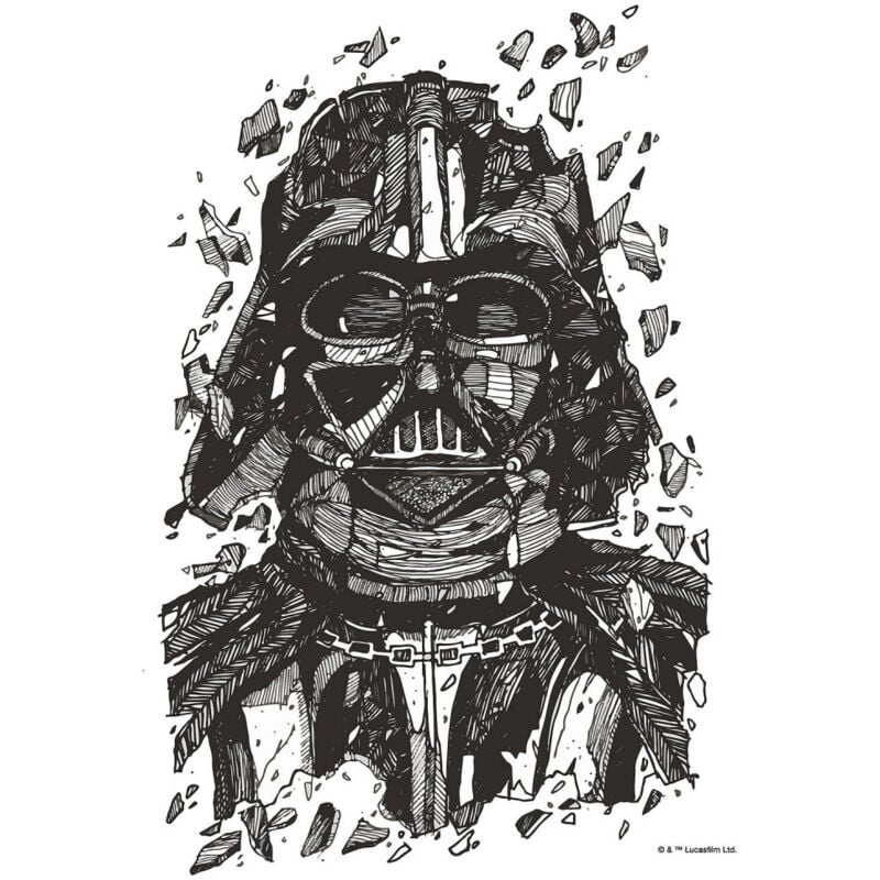 Poster d'Art Star Wars Dark Vador Dessin - 50 x 70 cm