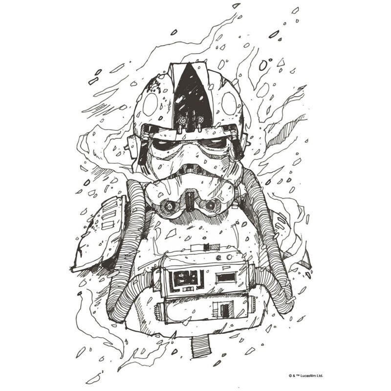 KOMAR Poster d'Art Star Wars Pilote de Chasseur Dessin - 30 x 40 cm