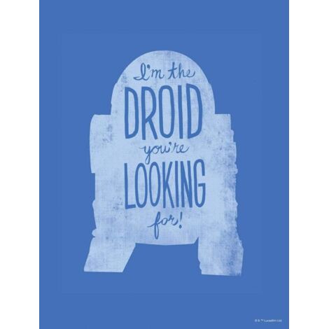 Poster d'Art Star Wars Silhouette R2D2 Citations - 30 x 40 cm