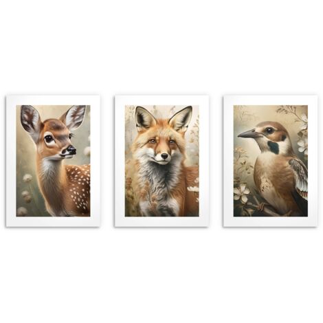 Poster decorativi per camerette bambini Animali della foresta 30x40