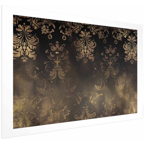 Poster – Dunkle Barockmuster mit goldenen Akzenten