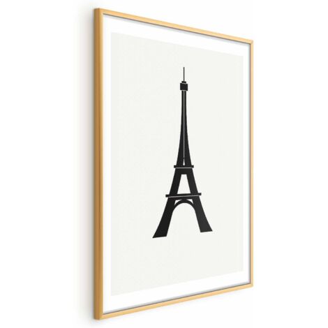 Poster – Eiffelturm, einfache Grafik in Schwarzweiß