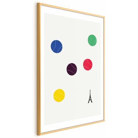 Poster – Eiffelturm und bunte Tennisbälle