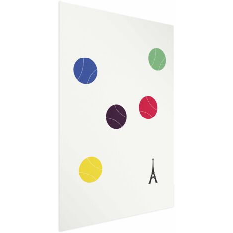 Poster – Eiffelturm und bunte Tennisbälle