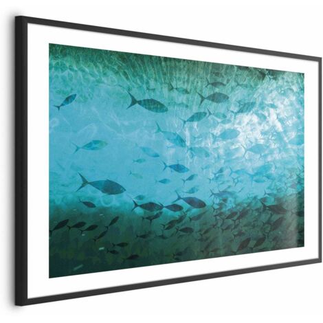 Poster – Ein Schwarm dunkler Fische