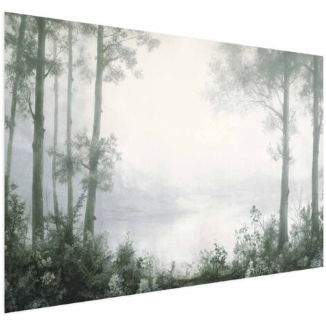 Poster – Ein Wald und ein Teich in patiniertem Grün