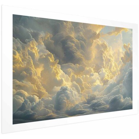 Póster - El último aliento del día: nubes iluminadas por el resplandor del atardecer.