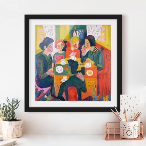 Poster encadré - Ernst Ludwig Kirchner - Coffee Table - Carré 1:1