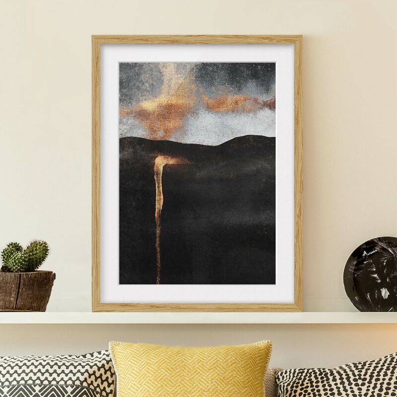 

Póster enmarcado - Estratto Golden Glow Dimensión LxA: 70cm x 50cm, Marco: Roble