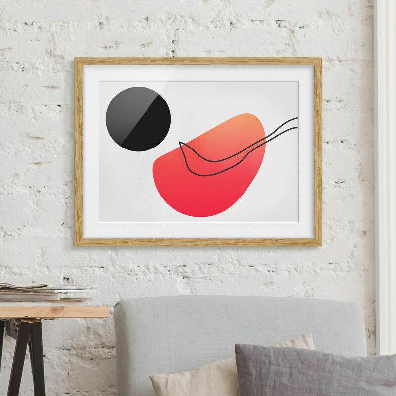 

Póster enmarcado - Forme astratte - Sole nero Dimensión LxA: 30cm x 40cm, Marco: Roble