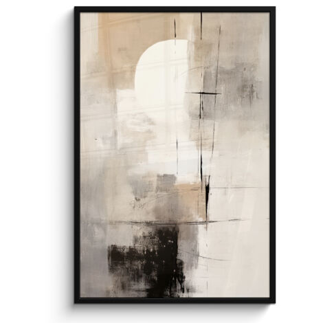 PÓSTER ENMARCADO Abstracto - Arte - Gris Pared Decoracion Grande 80x120