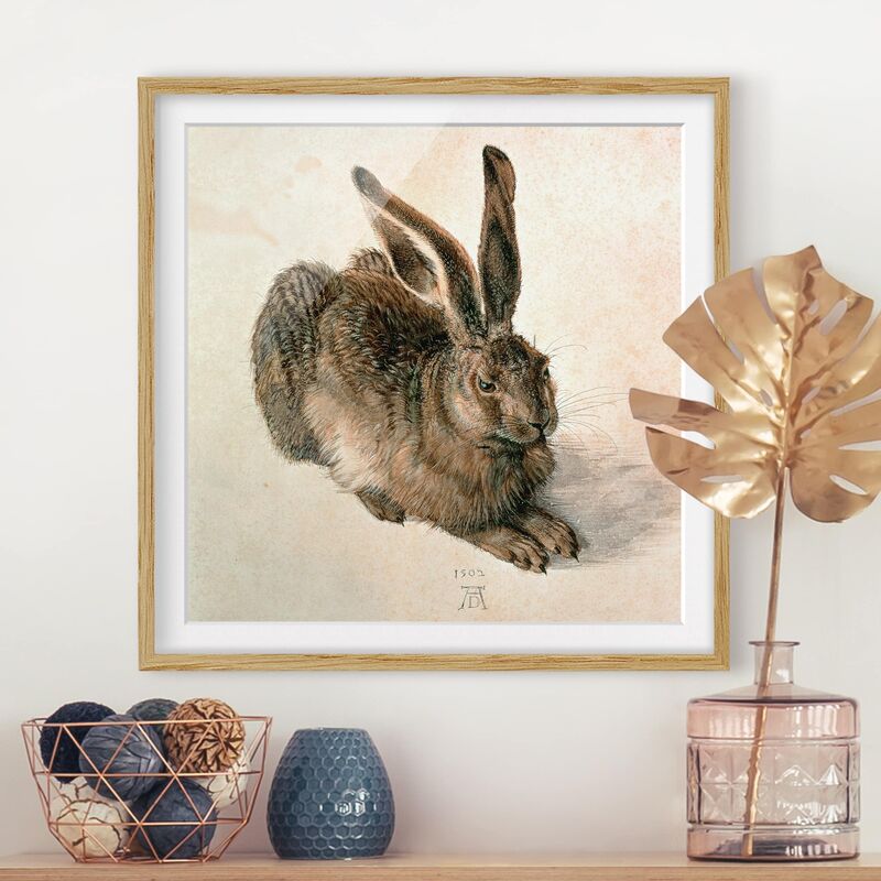 

Póster enmarcado - Albrecht Dürer - giovane lepre Dimensión LxA: 70cm x 70cm, Marco: Roble