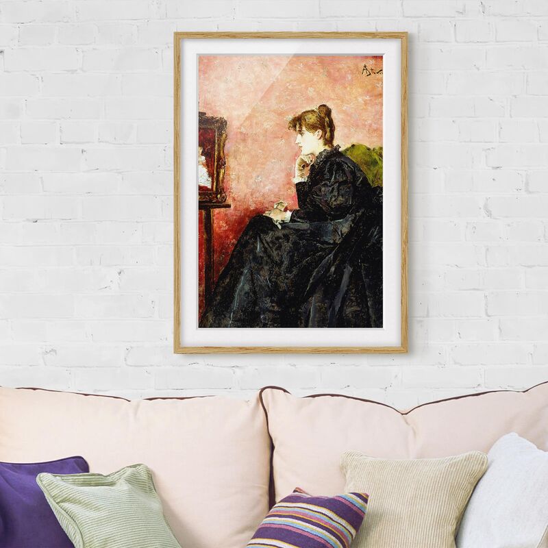 

Póster enmarcado - Alfred Stevens - Lady In Black Dimensión LxA: 70cm x 50cm, Marco: Roble