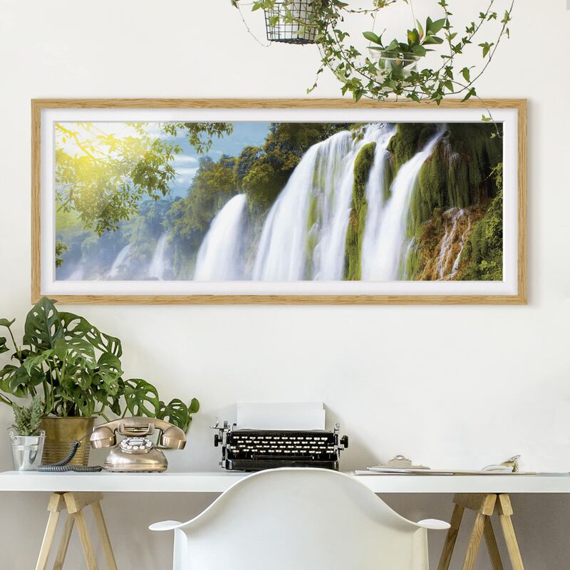 

Póster enmarcado - Amazon Waters Dimensión LxA: 40cm x 100cm, Marco: Roble