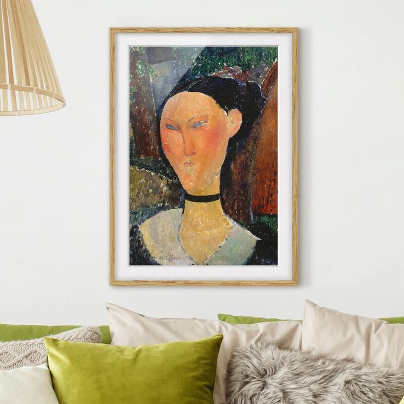 

Póster enmarcado - Amedeo Modigliani - Woman With A Velvet Neckband Dimensión LxA: 40cm x 30cm, Marco: Roble