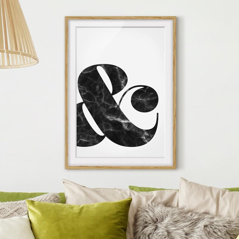 

Póster enmarcado - Ampersand Marble Dimensión LxA: 100cm x 70cm, Marco: Roble