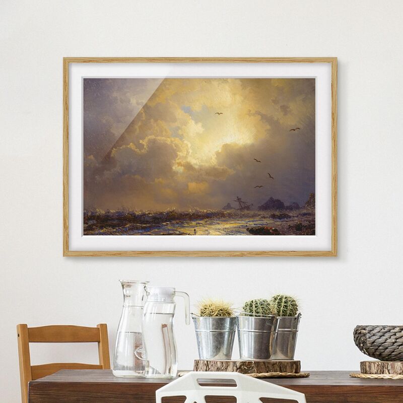 

Póster enmarcado - Andreas Achenbach - Dopo La Tempesta Dimensión LxA: 50cm x 70cm, Marco: Roble