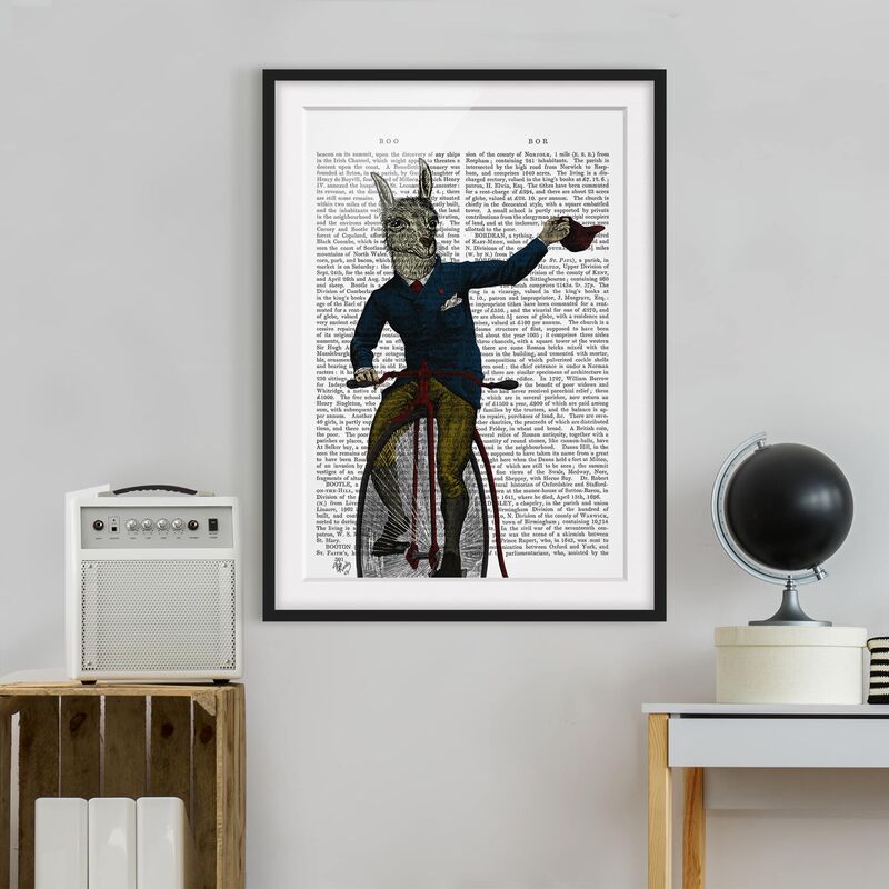 

Póster enmarcado - Lettura Degli Animali - Lama In Bicicletta Dimensión LxA: 40cm x 30cm, Marco: Negro