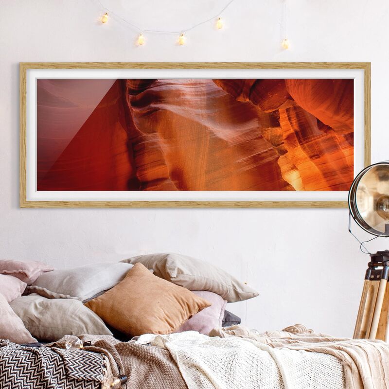 

Póster enmarcado - Antelope Canyon Dimensión LxA: 50cm x 130cm, Marco: Roble