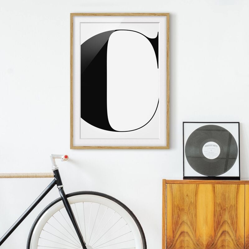 

Póster enmarcado - Antiqua Letter C Dimensión LxA: 24cm x 18cm, Marco: Roble