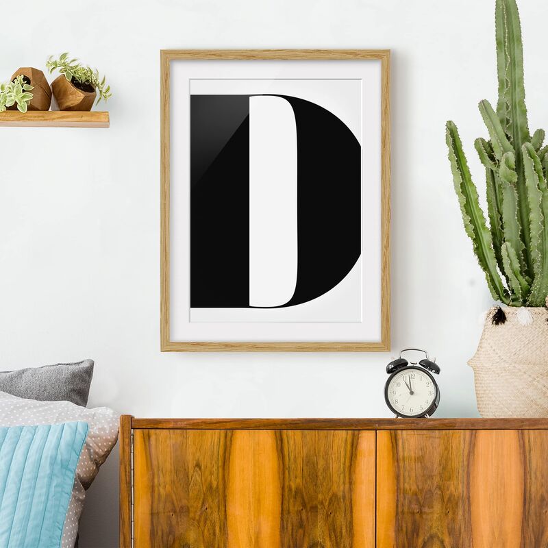 

Póster enmarcado - Antiqua Letter D Dimensión LxA: 24cm x 18cm, Marco: Roble