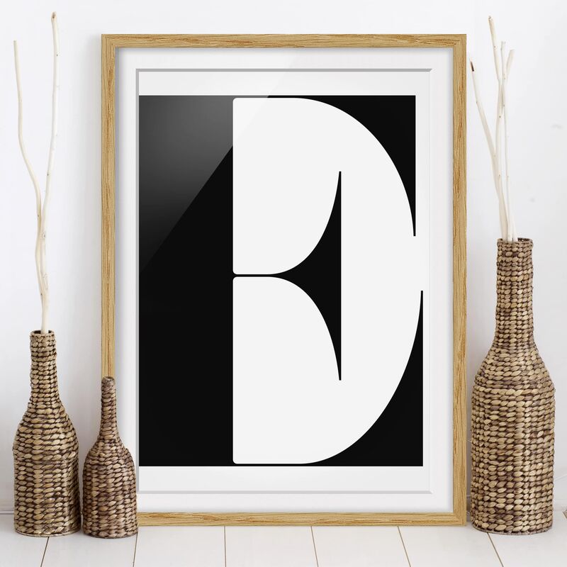 

Póster enmarcado - Antiqua Letter E Dimensión LxA: 70cm x 50cm, Marco: Roble