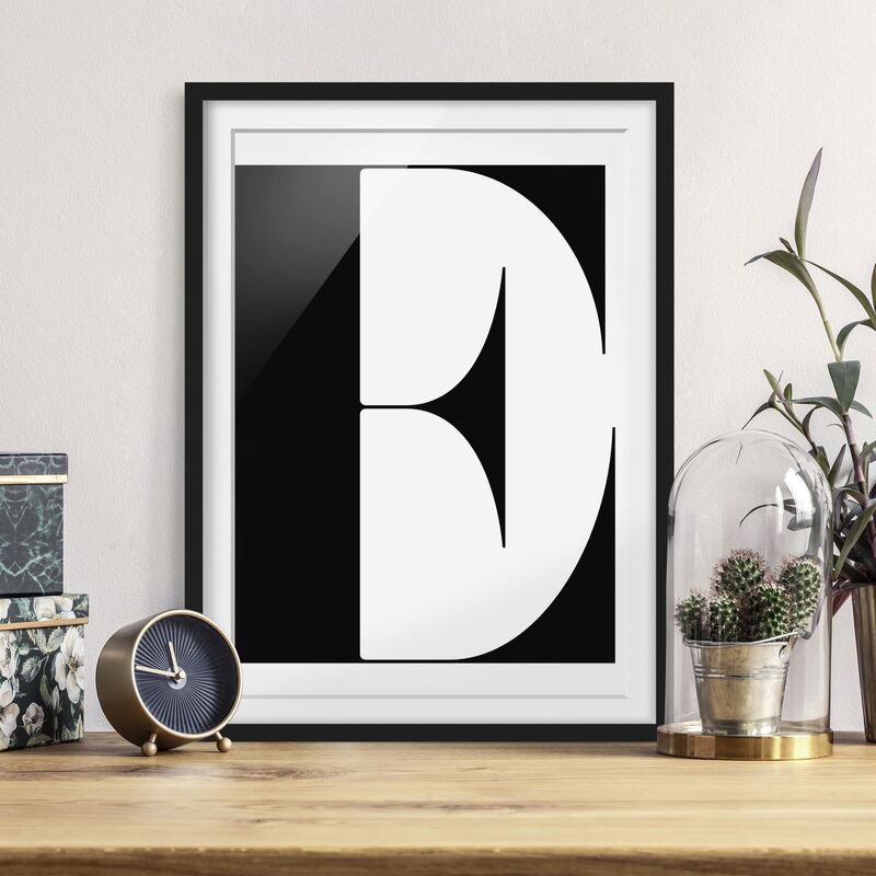 

Póster enmarcado - Antiqua Letter E Dimensión LxA: 40cm x 30cm, Marco: Negro