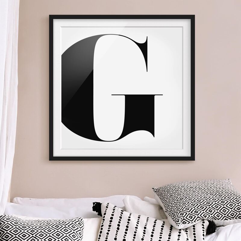 

Póster enmarcado - Antiqua Letter G Dimensión LxA: 30cm x 30cm, Marco: Negro