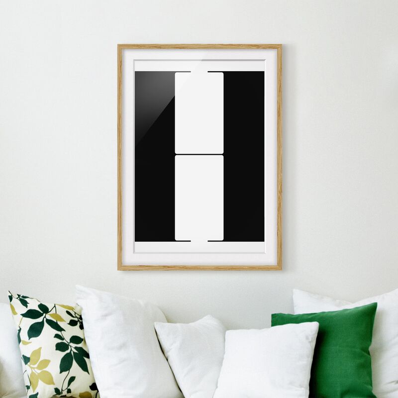 

Póster enmarcado - Antiqua Letter H Dimensión LxA: 55cm x 40cm, Marco: Roble