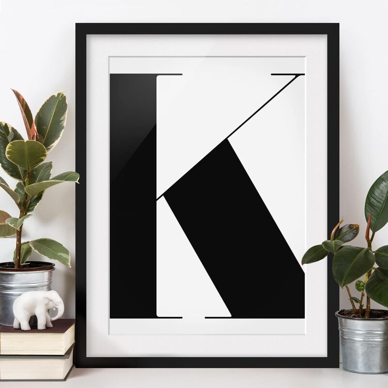 

Póster enmarcado - Antiqua Letter K Dimensión LxA: 100cm x 70cm, Marco: Negro
