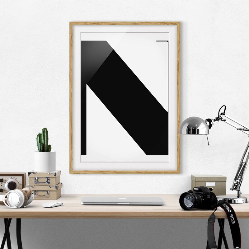 

Póster enmarcado - Antiqua Letter N Dimensión LxA: 24cm x 18cm, Marco: Roble