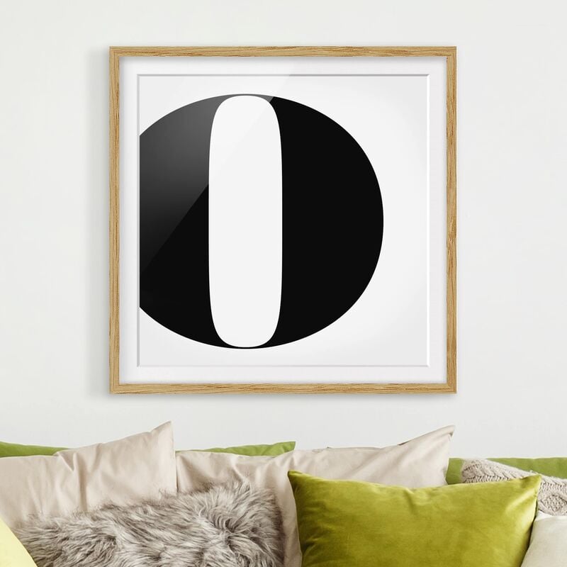 

Póster enmarcado - Antiqua Letter O Dimensión LxA: 30cm x 30cm, Marco: Roble