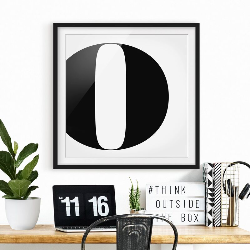 

Póster enmarcado - Antiqua Letter O Dimensión LxA: 50cm x 50cm, Marco: Negro