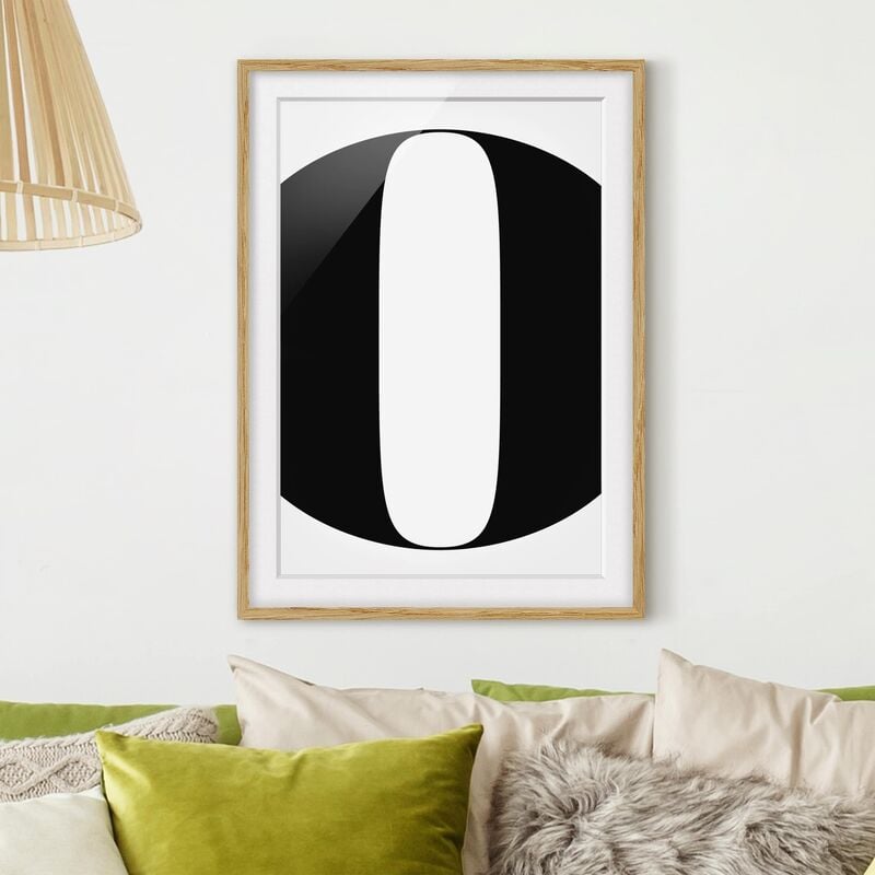 

Póster enmarcado - Antiqua Letter O Dimensión LxA: 100cm x 70cm, Marco: Roble
