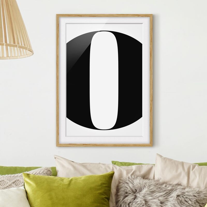 

Póster enmarcado - Antiqua Letter O Dimensión LxA: 24cm x 18cm, Marco: Roble