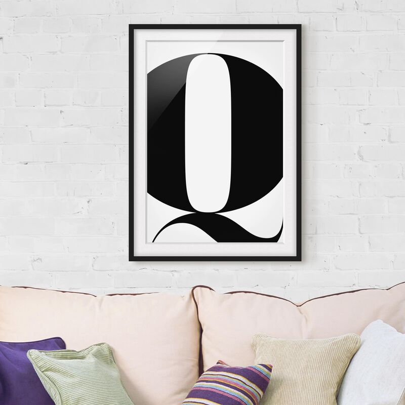 

Póster enmarcado - Antiqua Letter Q Dimensión LxA: 70cm x 50cm, Marco: Negro