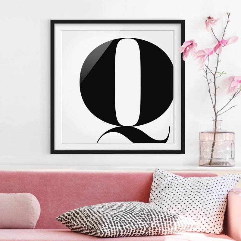

Póster enmarcado - Antiqua Letter Q Dimensión LxA: 30cm x 30cm, Marco: Negro