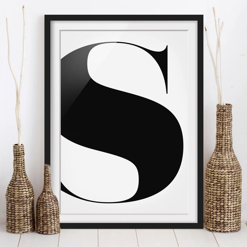 

Póster enmarcado - Antiqua Letter S Dimensión LxA: 70cm x 50cm, Marco: Negro