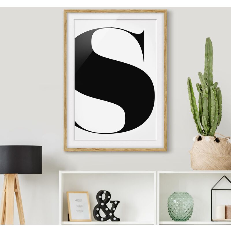 

Póster enmarcado - Antiqua Letter S Dimensión LxA: 24cm x 18cm, Marco: Roble
