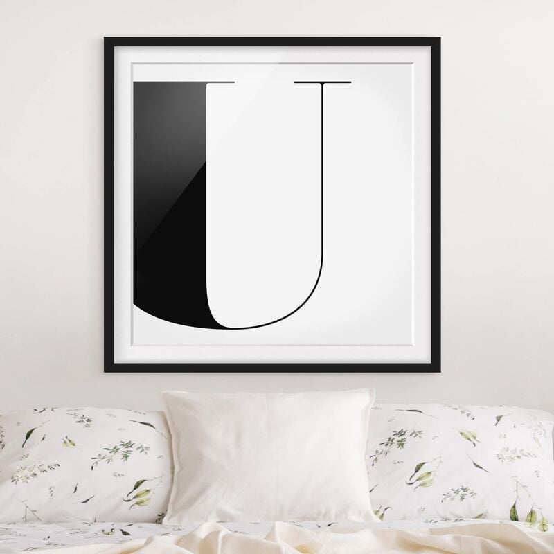 

Póster enmarcado - Antiqua Letter U Dimensión LxA: 20cm x 20cm, Marco: Negro
