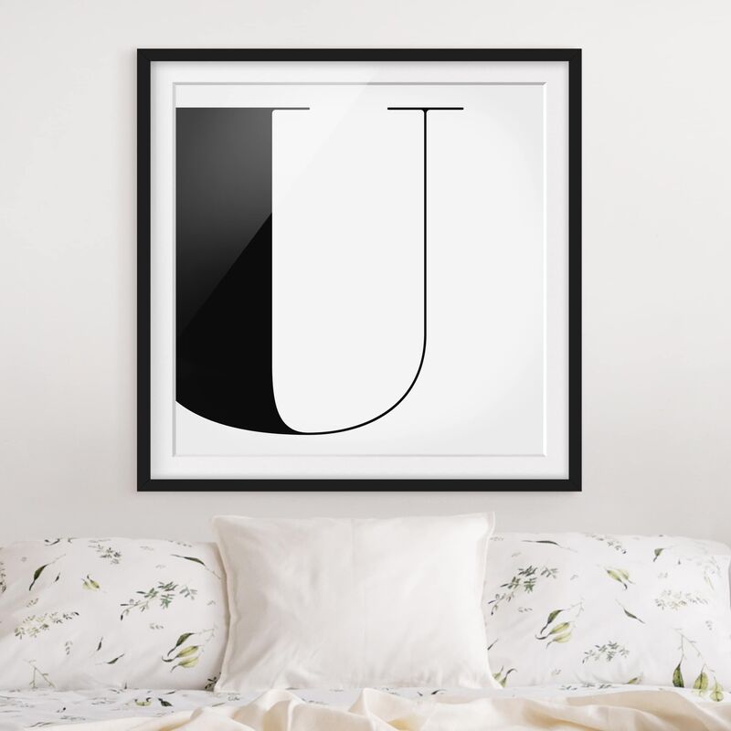 

Póster enmarcado - Antiqua Letter U Dimensión LxA: 30cm x 30cm, Marco: Negro