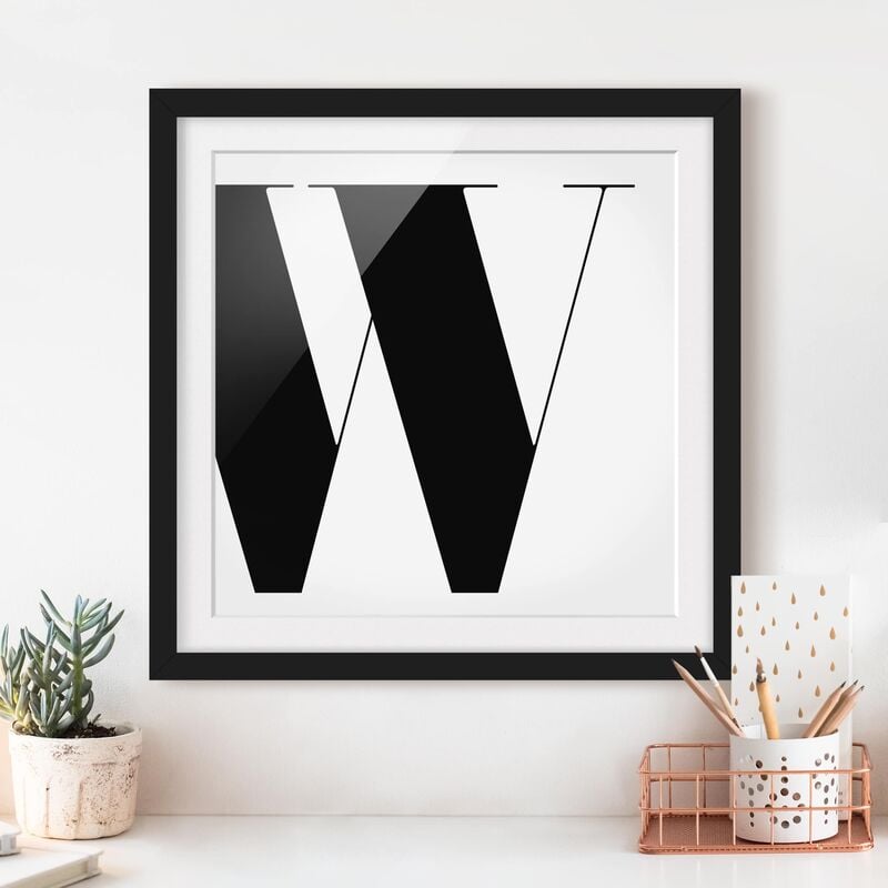 

Póster enmarcado - Antiqua Letter W Dimensión LxA: 50cm x 50cm, Marco: Negro